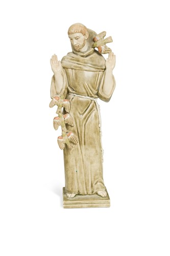 Lot 103 - Joyce Bidder FRBS (British 1906-1999), a pottery figure of St Francis