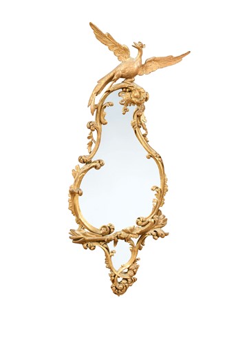 Lot 326 - A carved giltwood rococo style mirror, 18th century