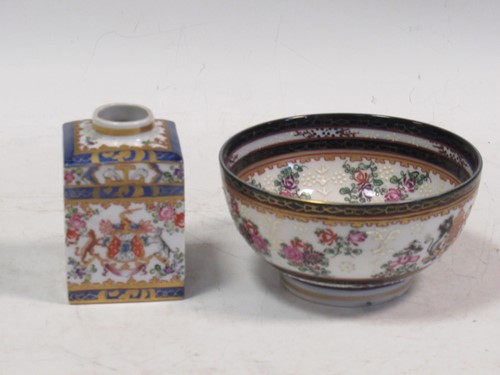 Lot 8 - A Samson armorial bowl and caddy, in Chinese...