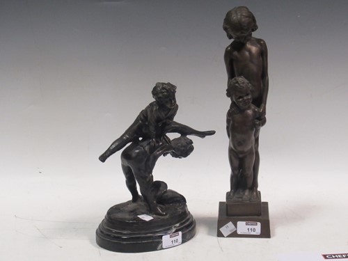 Lot 110 - A modern bronze signed 'Barie' of two...