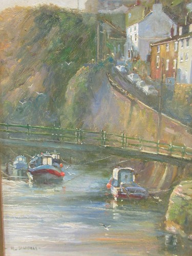 Lot 321 - M. Saunders, Cornish harbour scene, 20th...