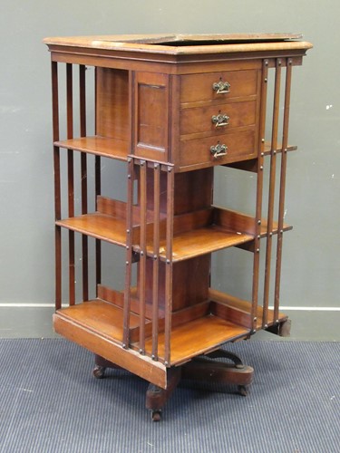 Lot 459 - A mahogany square section revolving bookcase...