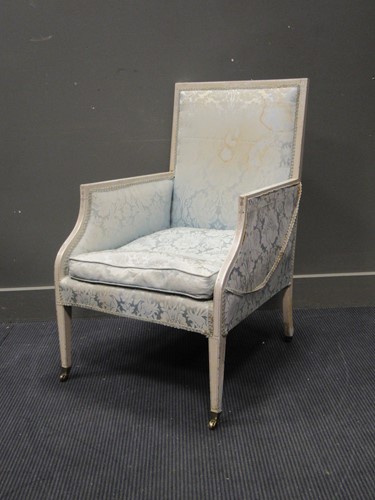 Lot 550 - A white painted frame French style armchair
