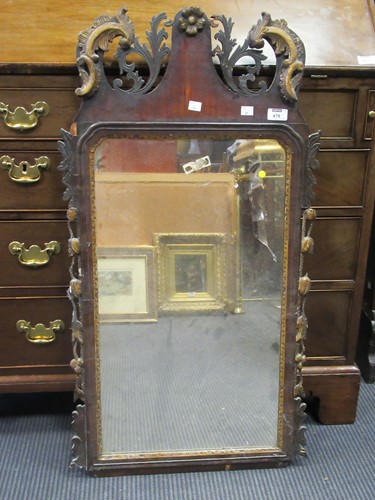Lot 478 - A George III style fretwork frame wall mirror,...