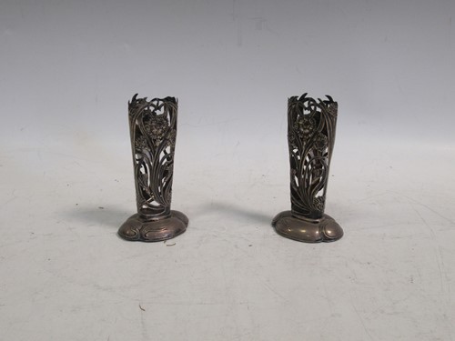 Lot 305 - A pair of Art Nouveau posy holders approx 13cm...