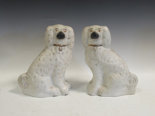 Lot 114 - A pair of Staffordshire dogs, 35cm