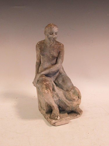 Lot 115 - A plaster marque of a seated nude, 33cm, and...
