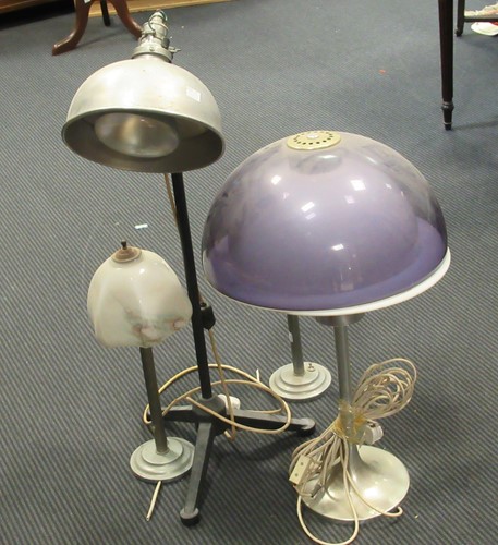 Lot 581 - Three modern lamps and another adjustable lamp