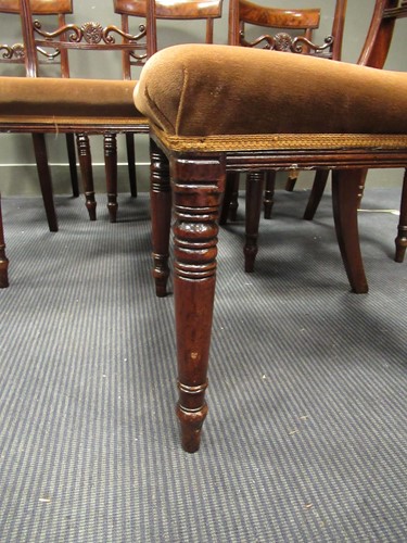 Lot 454 - A set of six Regency mahogany dining chairs...