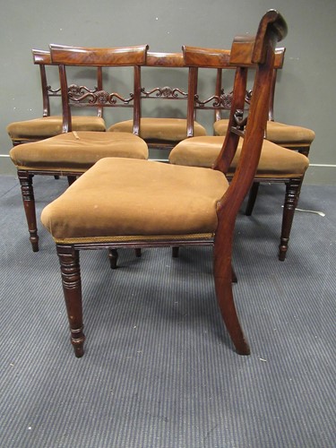 Lot 454 - A set of six Regency mahogany dining chairs...