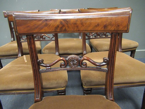 Lot 454 - A set of six Regency mahogany dining chairs...