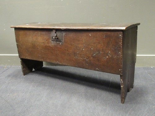 Lot 536 - An 18th/19th century boarded plank chest, 56 x...