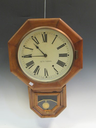 Lot 208 - A Seth Thomas wall clock, an American 'ogee'...