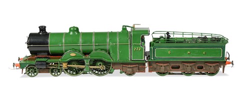 Lot 526 - A painted metal kit or scratch built model O gauge electric 4-4-2 locomotive