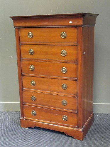 Lot 531 - A reproduction cherrywood finish chest of six...