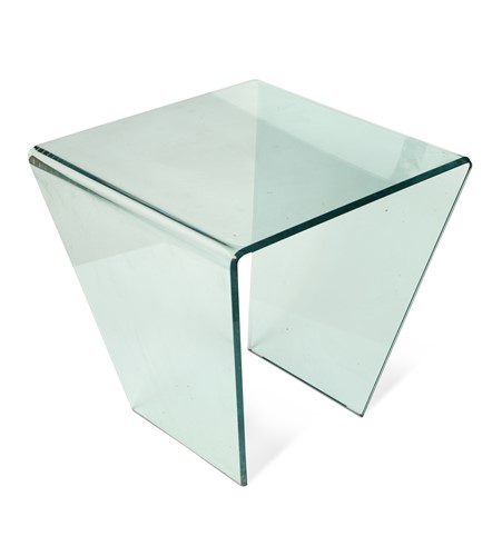 Lot 303 - A small bent glass occasional table, modern