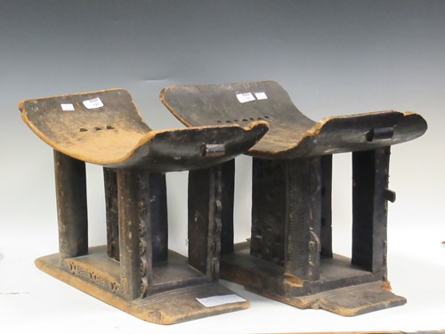 Lot 197 - Two antique African headrests