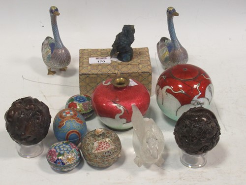Lot 170 - A collection of decorative Asian boxes and...