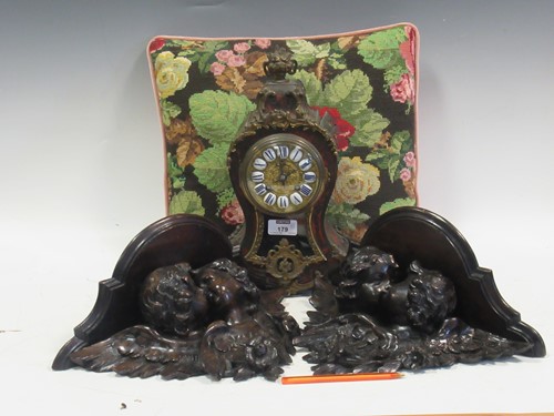 Lot 179 - A French Boulle case mantel clockwith gong...