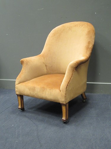 Lot 545 - A late victorian easy armchair with banded...