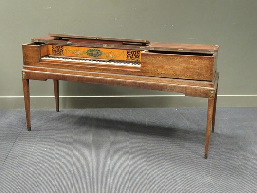 Lot 518 - A mahogany and banded square piano by Muzio...