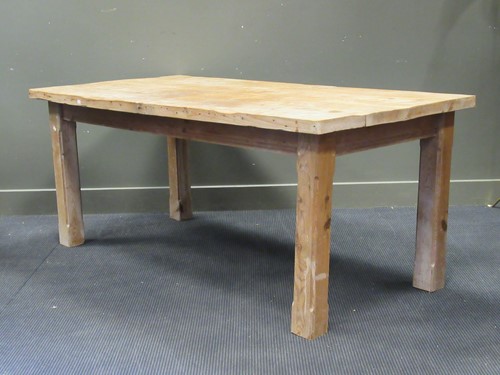 Lot 525 - A stripped pine table, 76 x 183 x 89cm