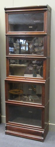 Lot 463 - A Globe Wernicke oak sectional bookcase, 210 x...