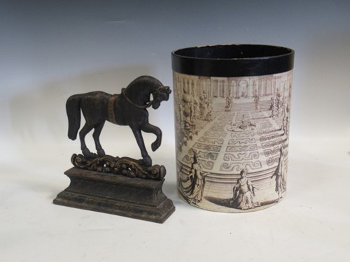 Lot 157 - A waste paper basket decorated with a...