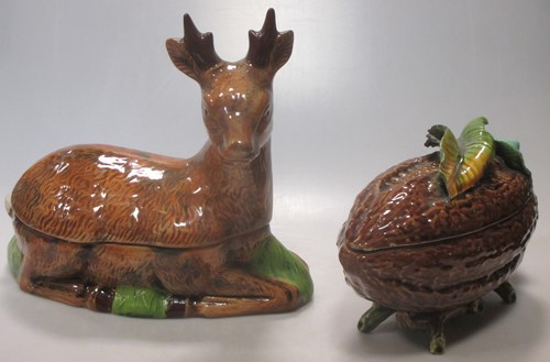 Lot 22 - A Michel Caugant tureen, modelled as a deer; a...
