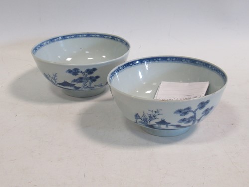 Lot 19 - Two Nanking Cargo blue and white bowls