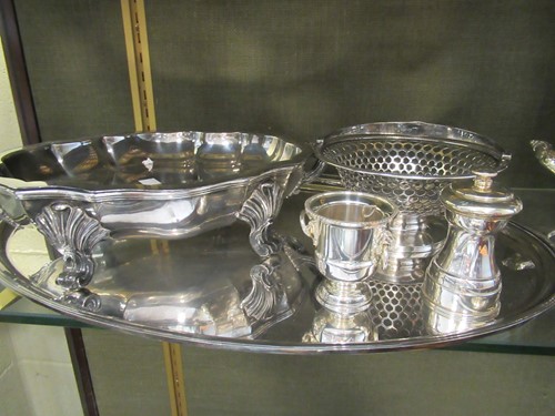 Lot 313 - A collection of silverplated items including a...