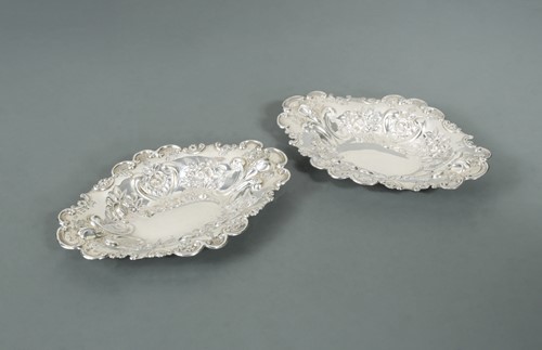 Lot 414 - A pair of Victorian silver pin trays