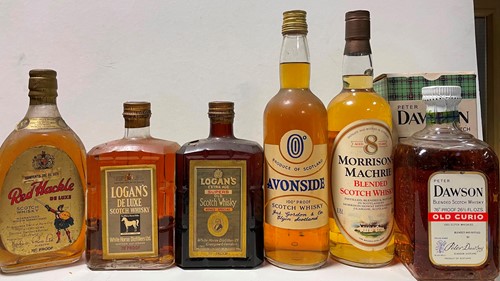 Lot 1293 - A collection of older style whisky, 12 bottles,...