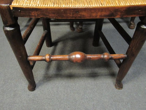 Lot 568 - A set six Macclesfield ladderback dining...