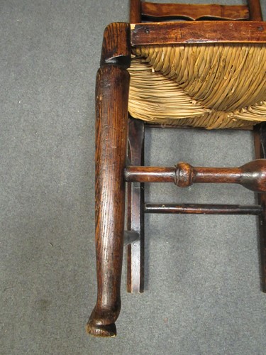 Lot 568 - A set six Macclesfield ladderback dining...