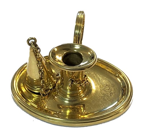 Lot 341 - A 20th century 18ct gold chamberstick and snuffer