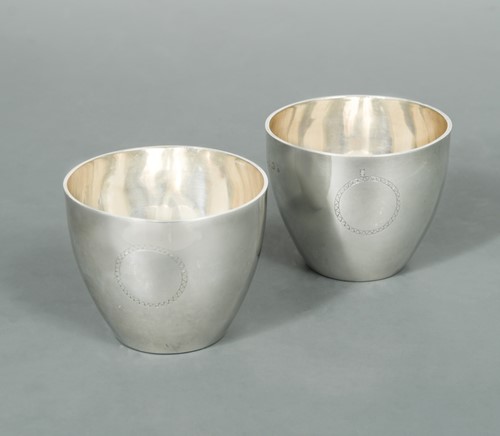 Lot 493 - York - A pair of rare George IV silver tumbler cups