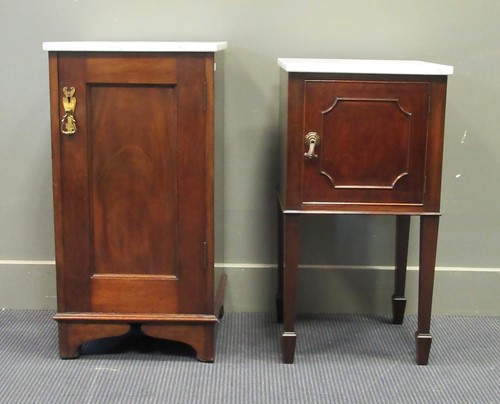 Lot 526 - Two Edwardian mahogany and grey veined white...