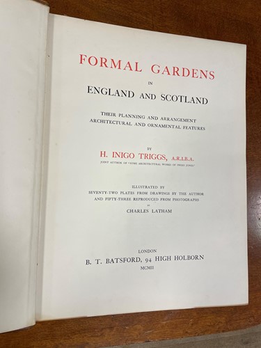 Lot 328 - Architecture. TRIGGS (Inigo) Formal Gardens in...