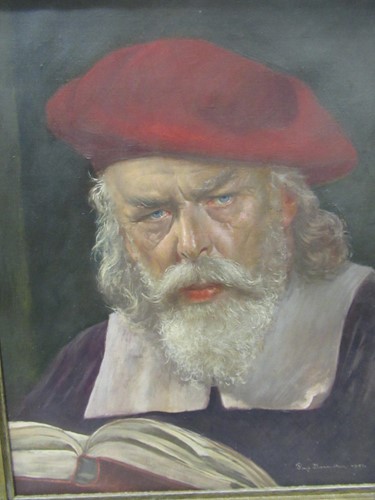 Lot 366 - Portrait of a Scholar, oil on canvas, signed...