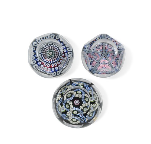 Lot 29 - Three Whitefriars faceted glass paperweights