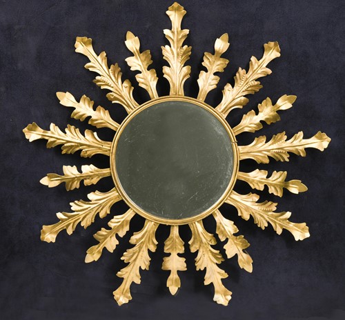 Lot 559 - A twentieth century gilt-metal sunburst mirror