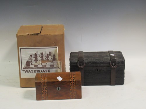 Lot 124 - A 'Watergate' pattern chess set, a wooden...