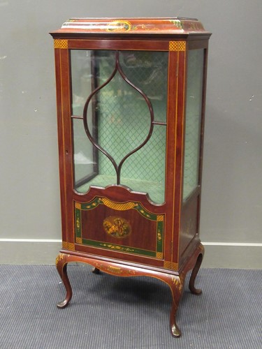 Lot 471 - An Edwardian painted display cabinet, 131 x 58...