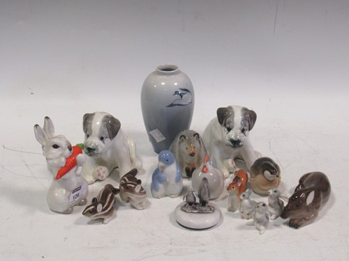 Lot 126 - A Royal Copenhagen vase together with a...