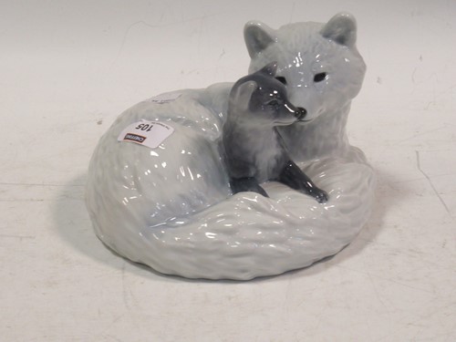 Lot 105 - A Royal Copenhagen arctic fox group No 443