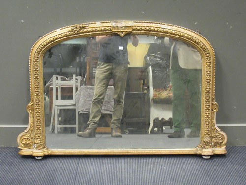 Lot 540 - A Victorian overmantel mirror (A/F) 85 x 130cm