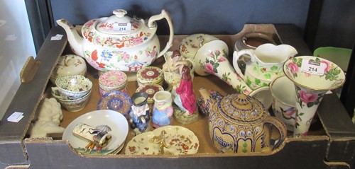 Lot 214 - Decorative pottery and porcealin including a...