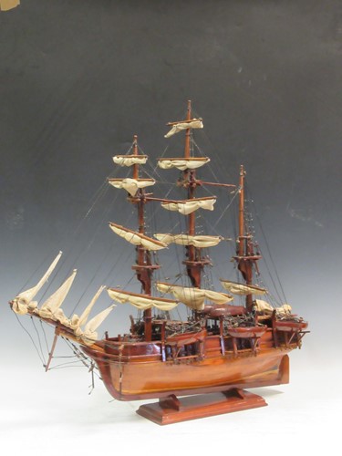 Lot 127 - A wooden fully rigged sailing ship