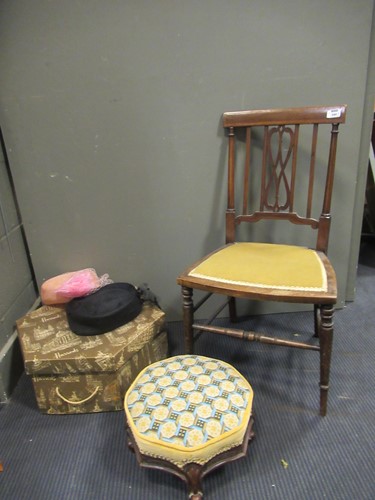 Lot 540a - An Edwardian mahogany and inlaid bedroom chair...